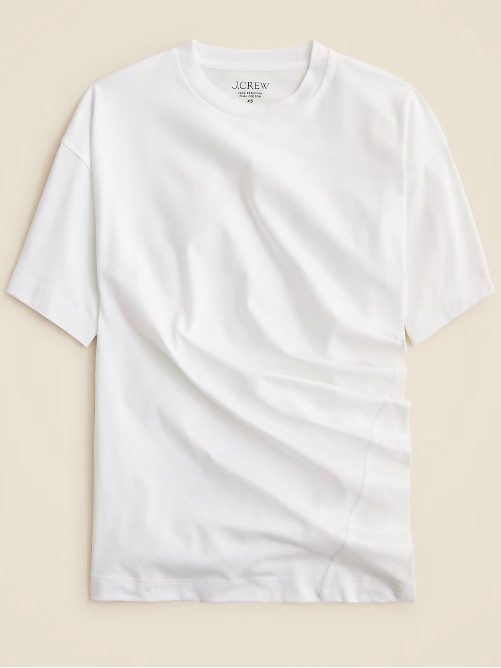 J. Crew Pima cotton asymmetrical ruched T-shirt NWT